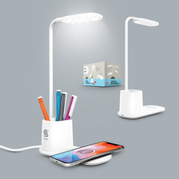 LAMPE DE BUREAU AVEC CHARGEUR INDUCTION 10 W ET POT À CRAYON-Bureau-Lampe1